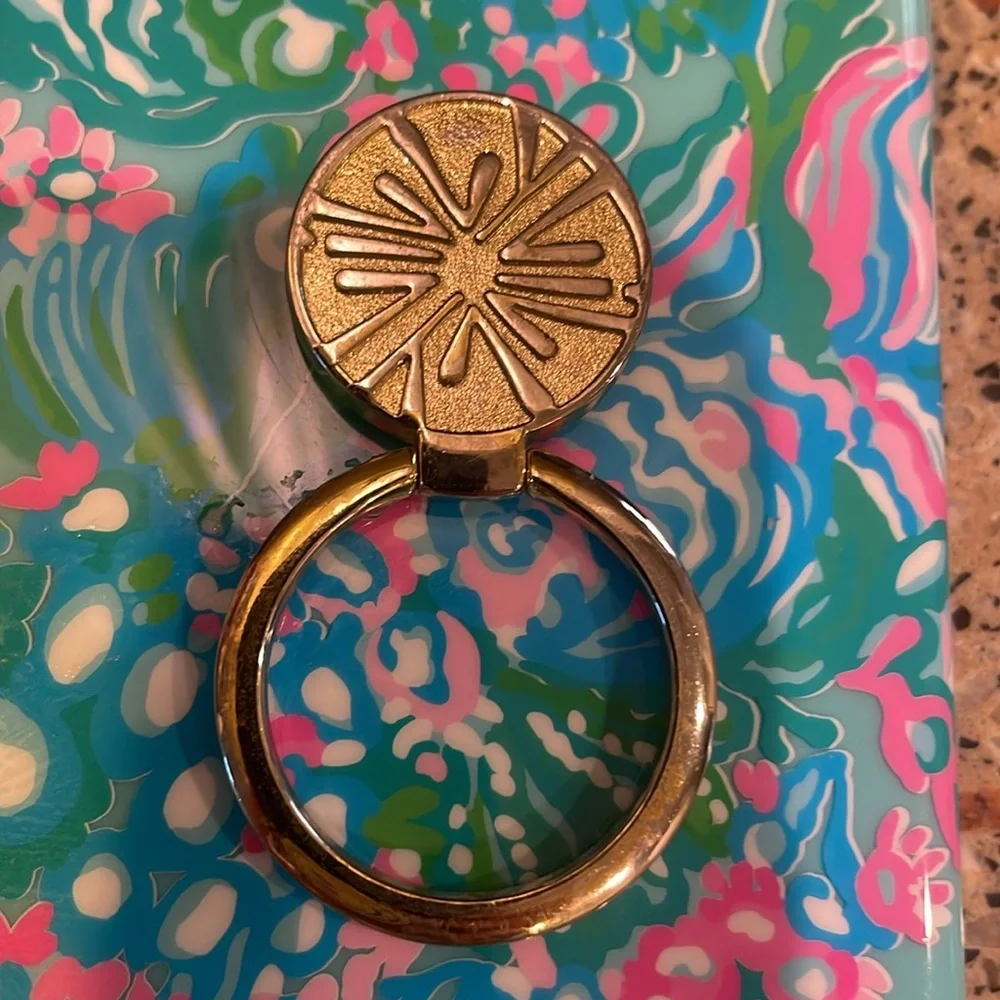Lilly Pulitzer Phone Case Ring Finger Holder NWOT iPhone X Blue Pink Ring Holder